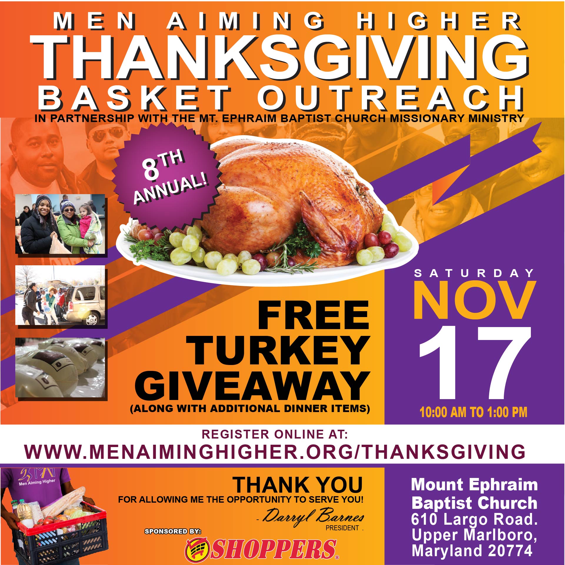 2018 MEN AIMING HIGHER THANKSGIVING OUTREACH – Men Aiming Higher, Inc.